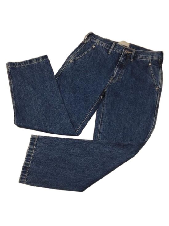 Everlane Denim - Everlane Cinched Utility Jean Blue Medium Wash High Rise Straight Leg Jean